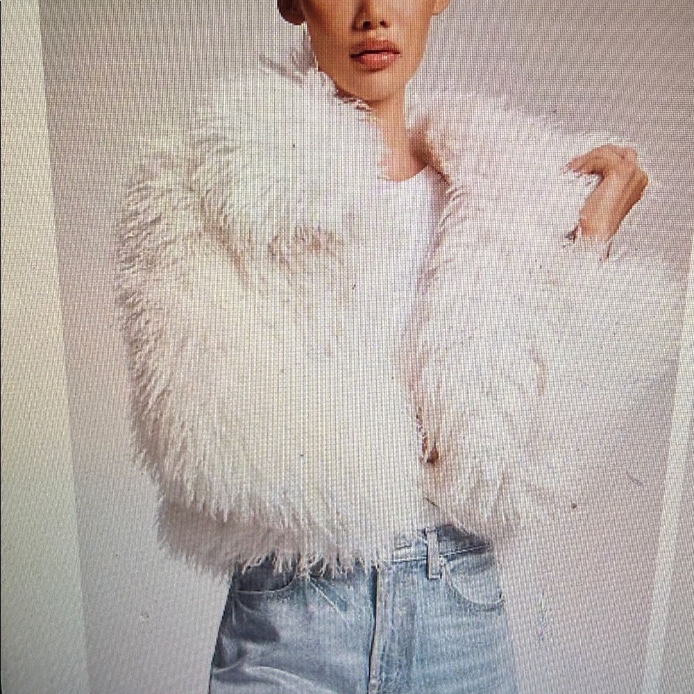 Women's White Faux Fur Jacket